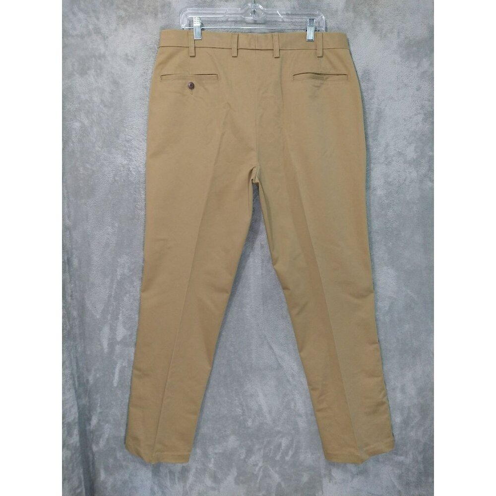 Orvis Pants Mens 36 x 32 Beige Chino Flat Front Mid Rise Cotton Casual Preppy - Picture 2 of 9